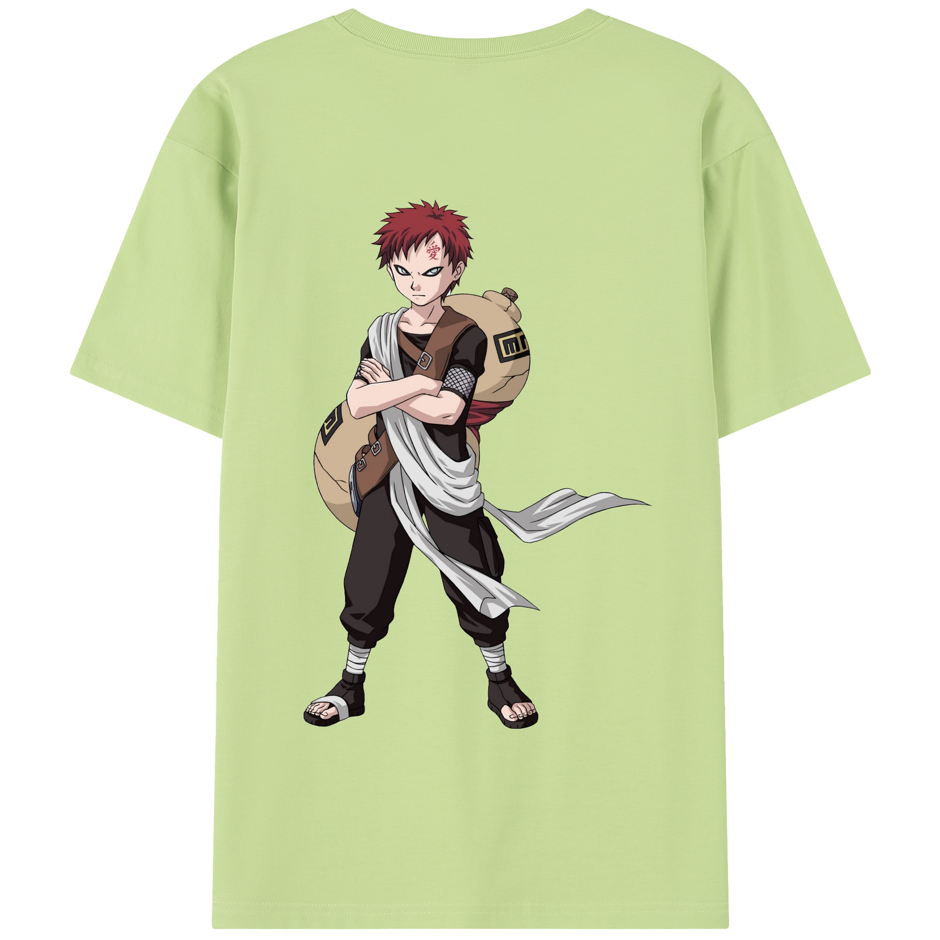 （画像用） NARUTO -ナルト- ガアラ Gaara 綿100％半袖Tシャツ（背面プリント）